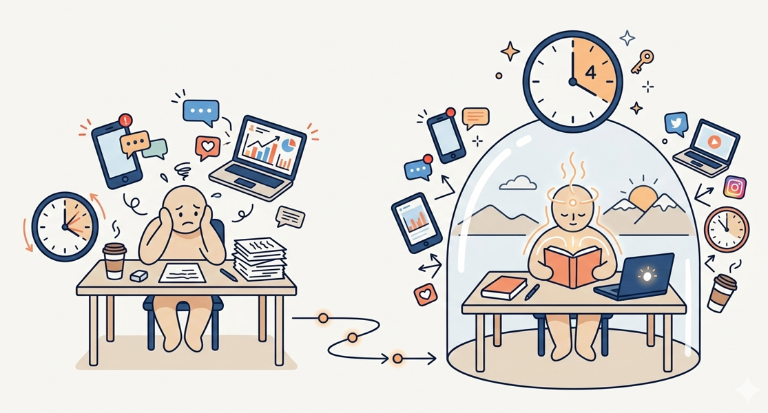 Belajar Gaya "Monk Mode": Cara Masuk ke Kondisi Fokus Penuh Tanpa Distraksi Selama 4 Jam Nonstop